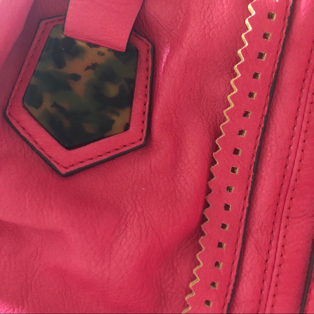 Jessica Simpson Satchel Bag rosey reddish pink Handles Straps - Picture 2 of 7